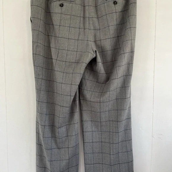 TALBOTS Windsor Gray Italian Plaid Trousers Pants 99% Wool 1% Spandex Size 14 - Picture 9 of 15
